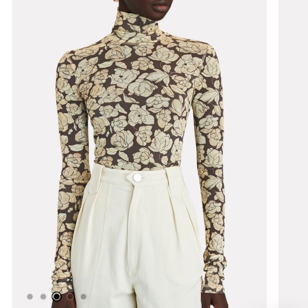 Nanushka Harri Floral-Print Turtleneck Top